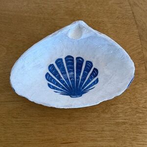Hand Crafted Decoupage Sea Shell Ring Trinket Dish